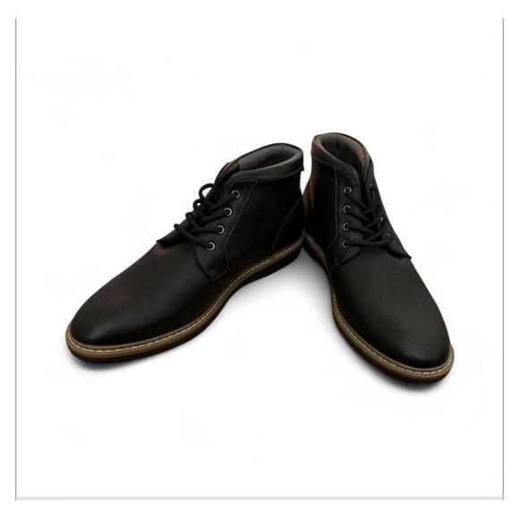 Alesbury Men’s Black Faux Leather Boots Size 10.5 – Casual Stylish Ankle Boot - Picture 1 of 5